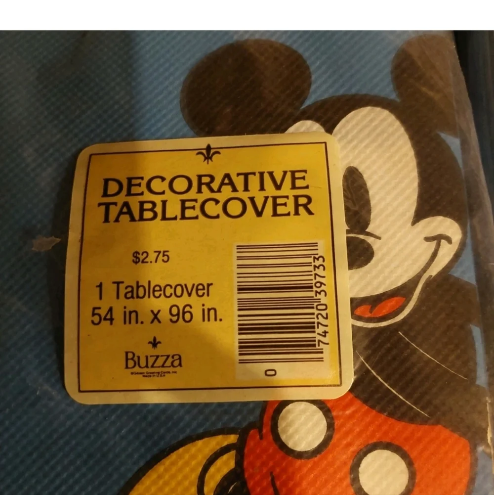 Mickey Mouse Vintage Paper Tablecloth And Napkins SetvNew Old Stock 90s